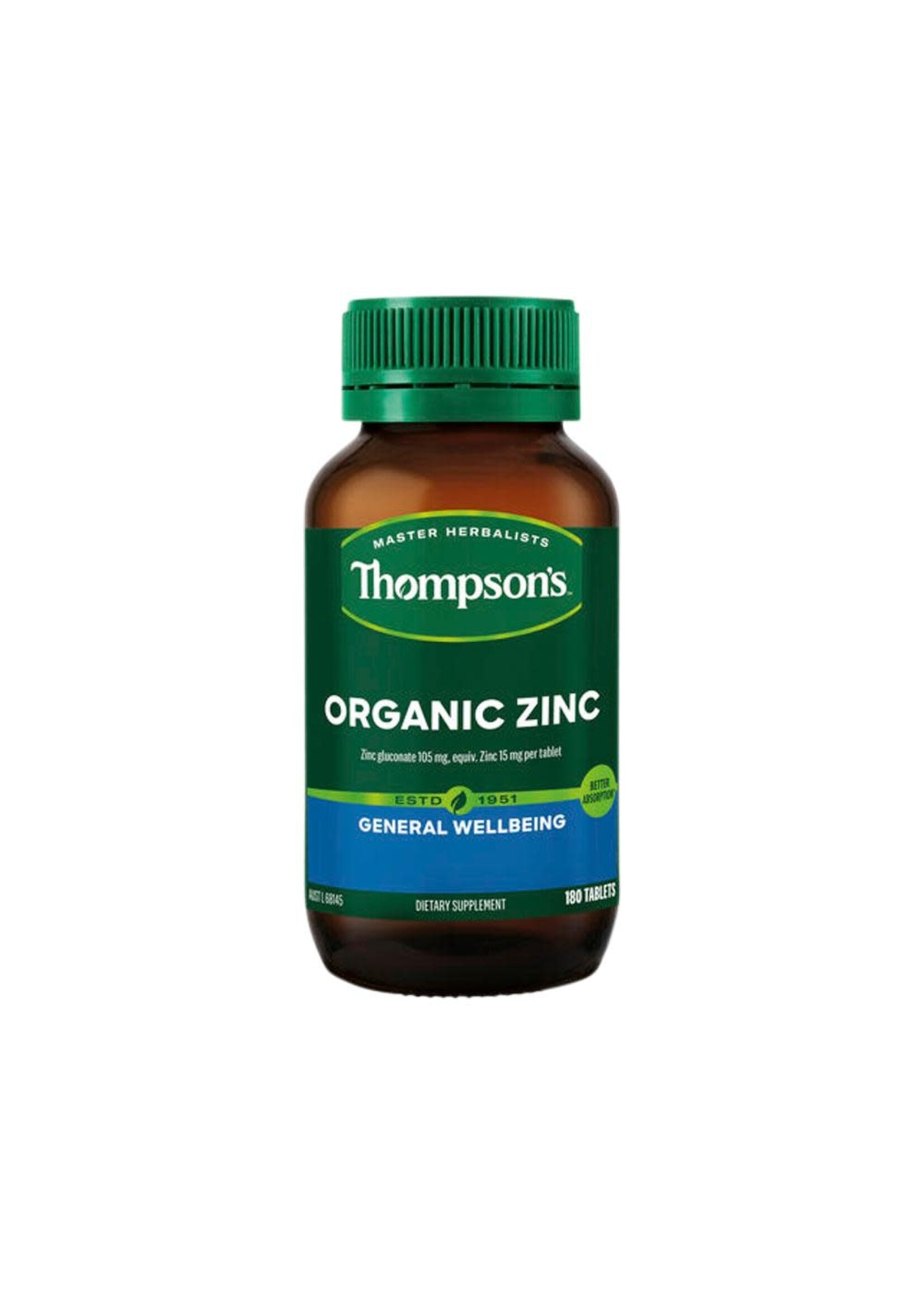 Thompson's Thompsons Organic Zinc 180 tablets