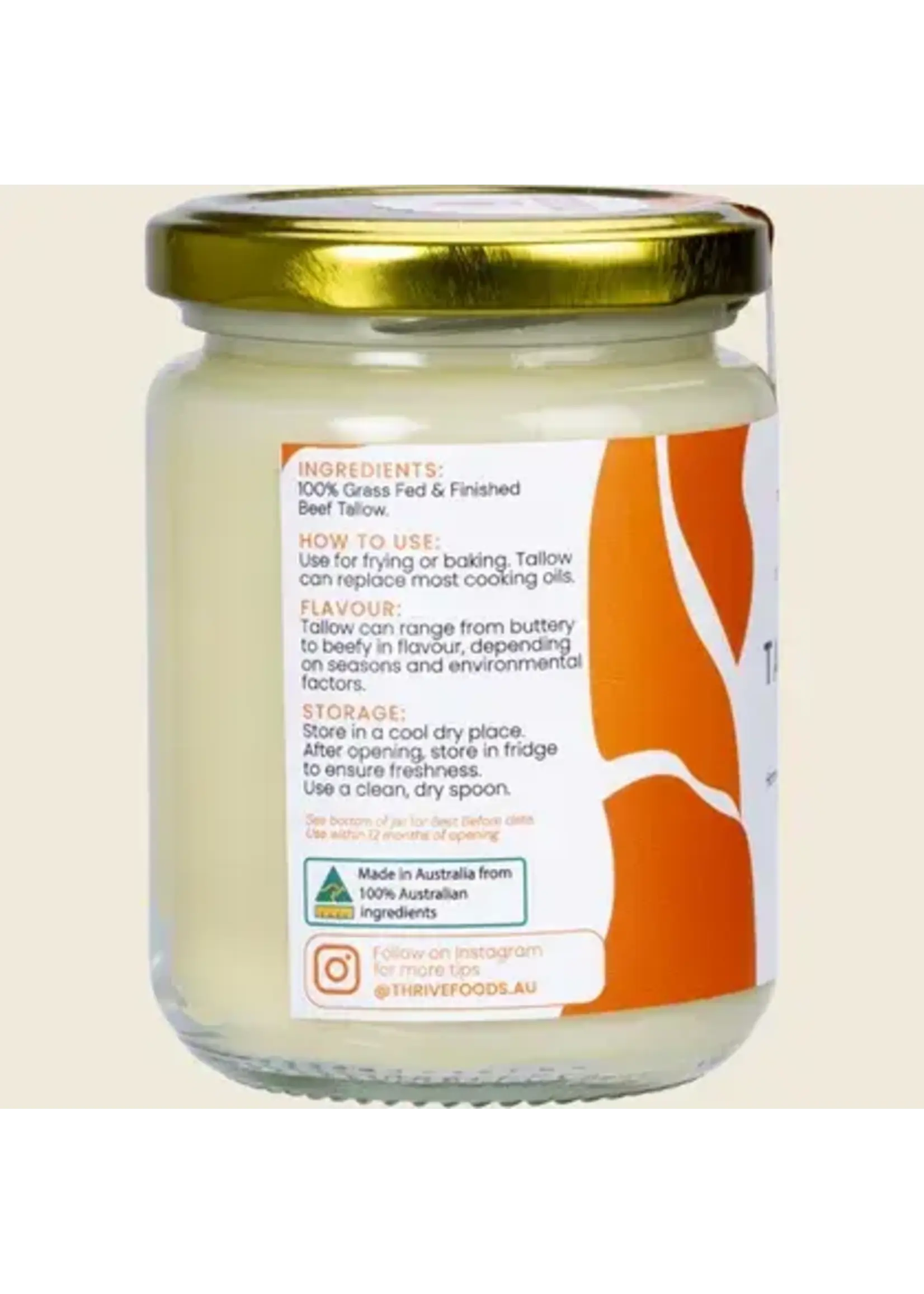 Thrive Tallow Thrive Tallow 100% Grass Fed Tallow 250ml