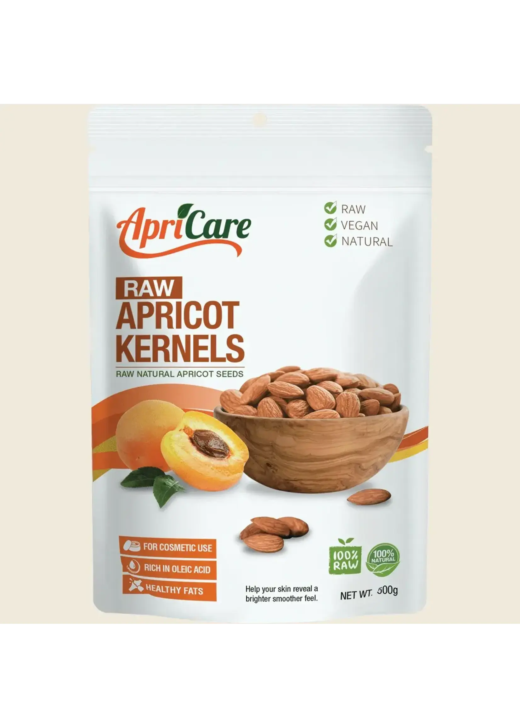 APRICARE Apricare Apricot Kernels Raw 500g ( DNR)