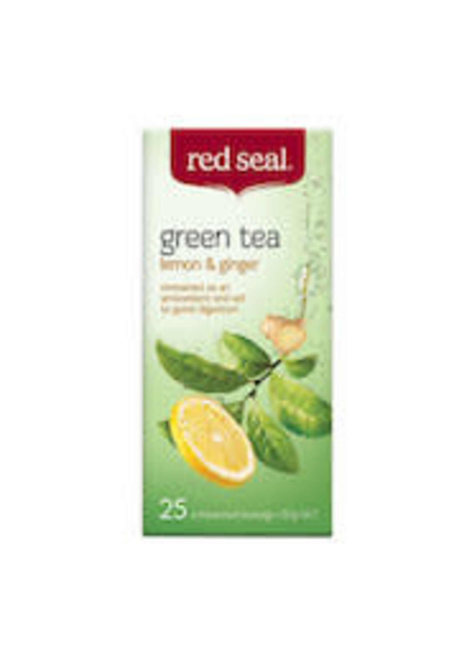 Red Seal Natural Health Products Red Seal 25 Tea bags Green Lemon & Ginger RFA