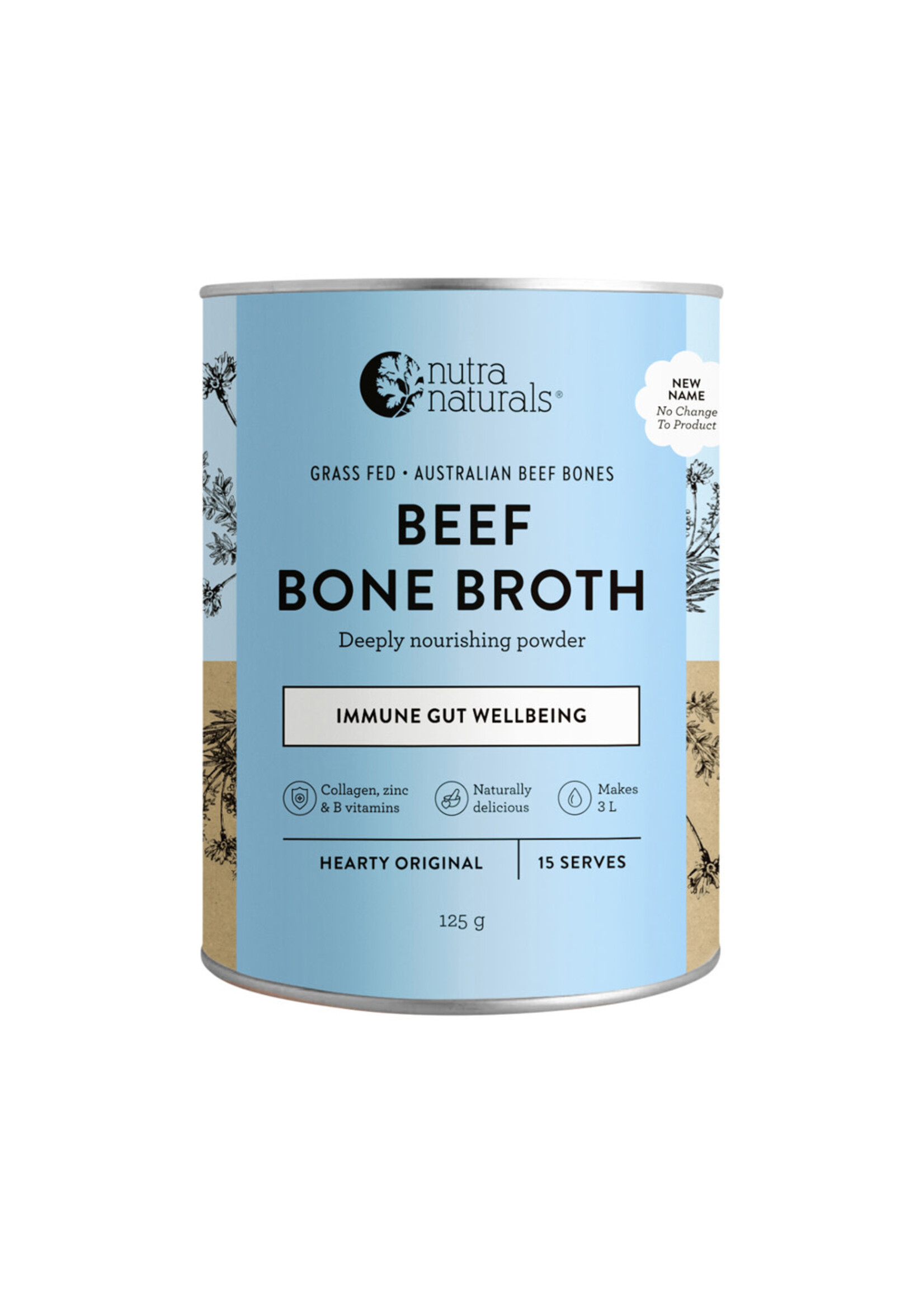 NutraOrganics Nutra Naturals  Bone Broth Beef 125g Hearty Original