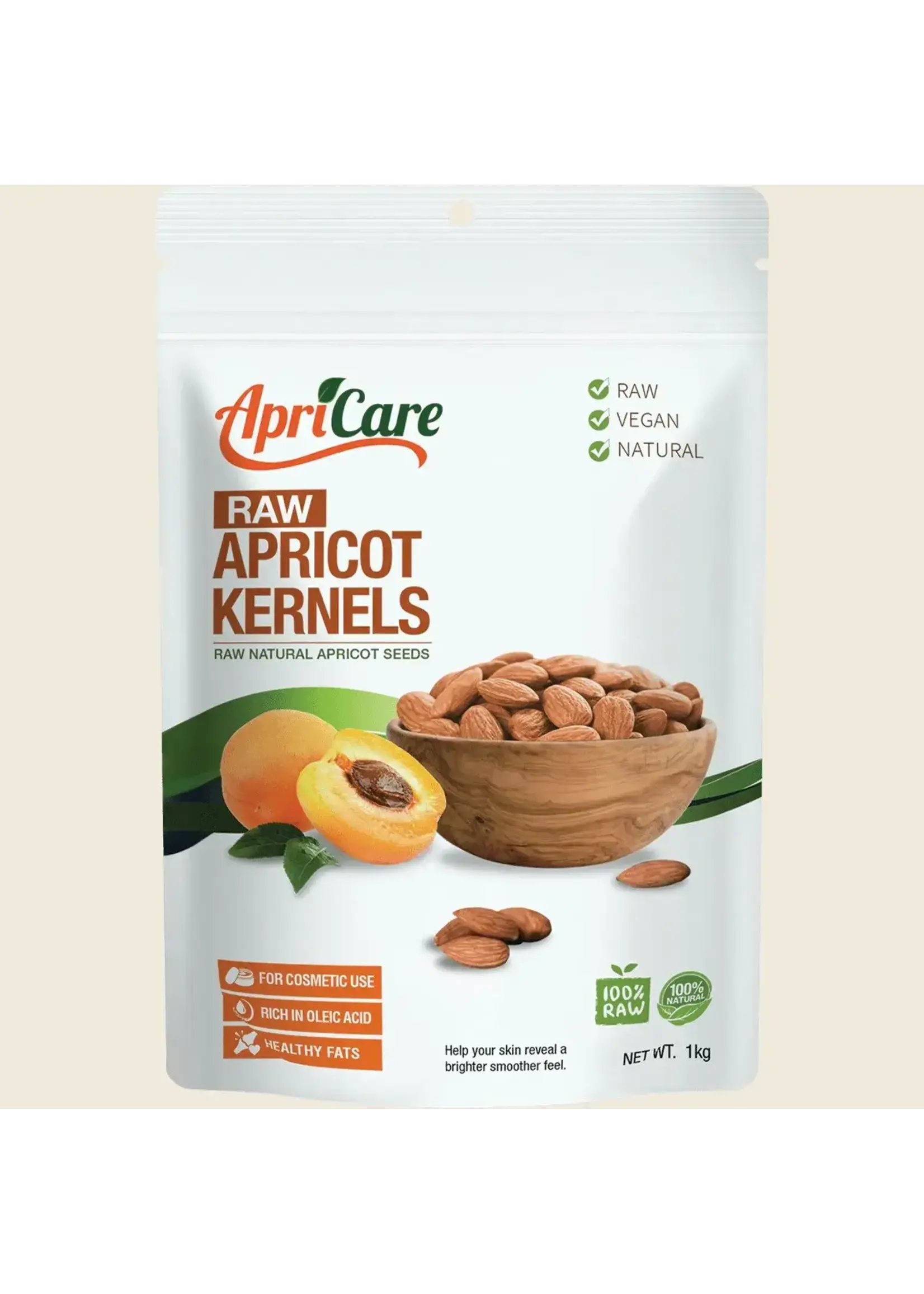 APRICARE Apricare Apricot Kernels Raw 1kg ( DNR)