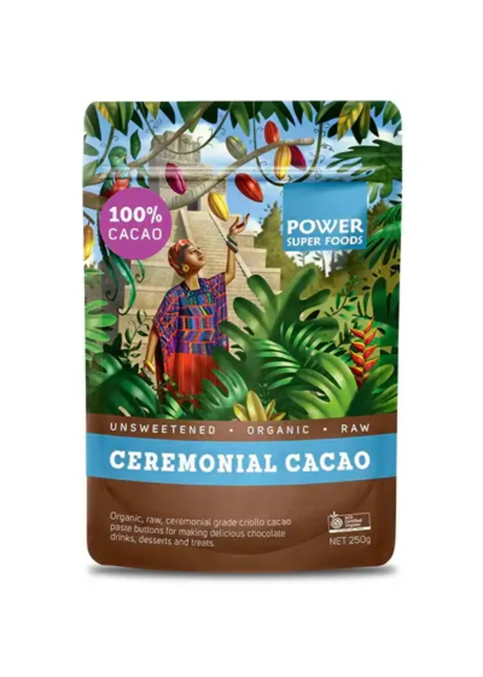 Power Super Foods Power Super Foods Organic Cacao Paste Raw Cermemonial Buttons 100g