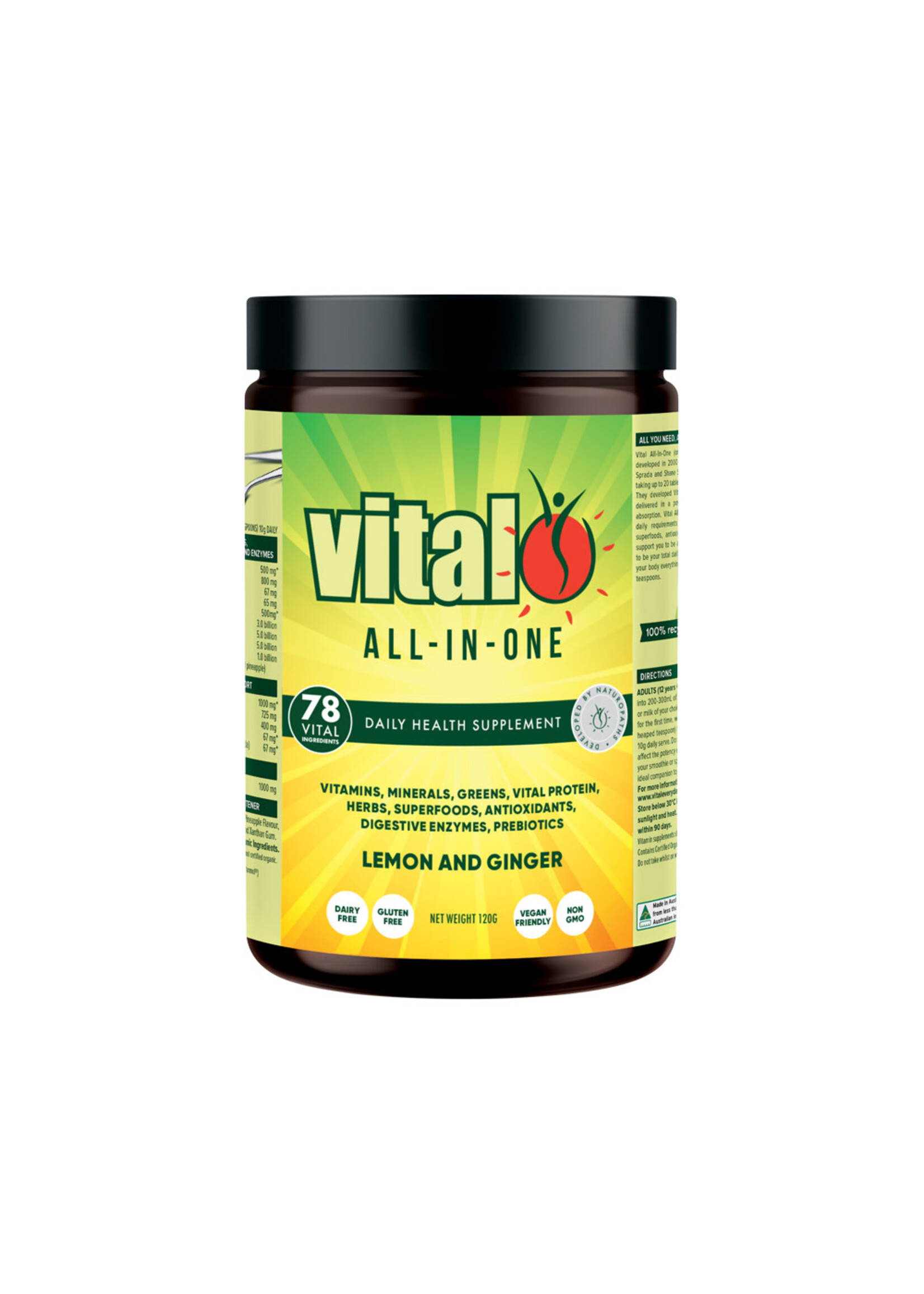 Martin & Pleasance/Vital Martin & Pleasance Vital Greens All-In-One Lemon and Ginger 120g