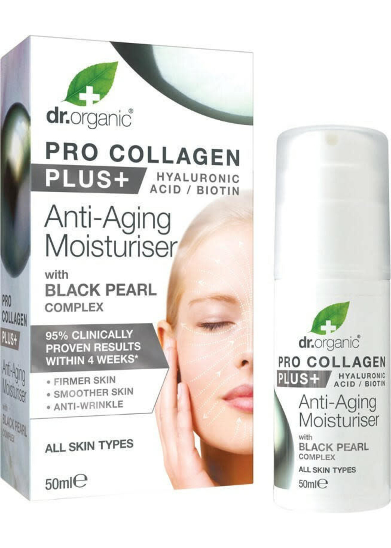 Dr Organic Dr Organic Pro Collagen Plus+ Anti -Ageing Moisturiser with Black Pearl 50ml