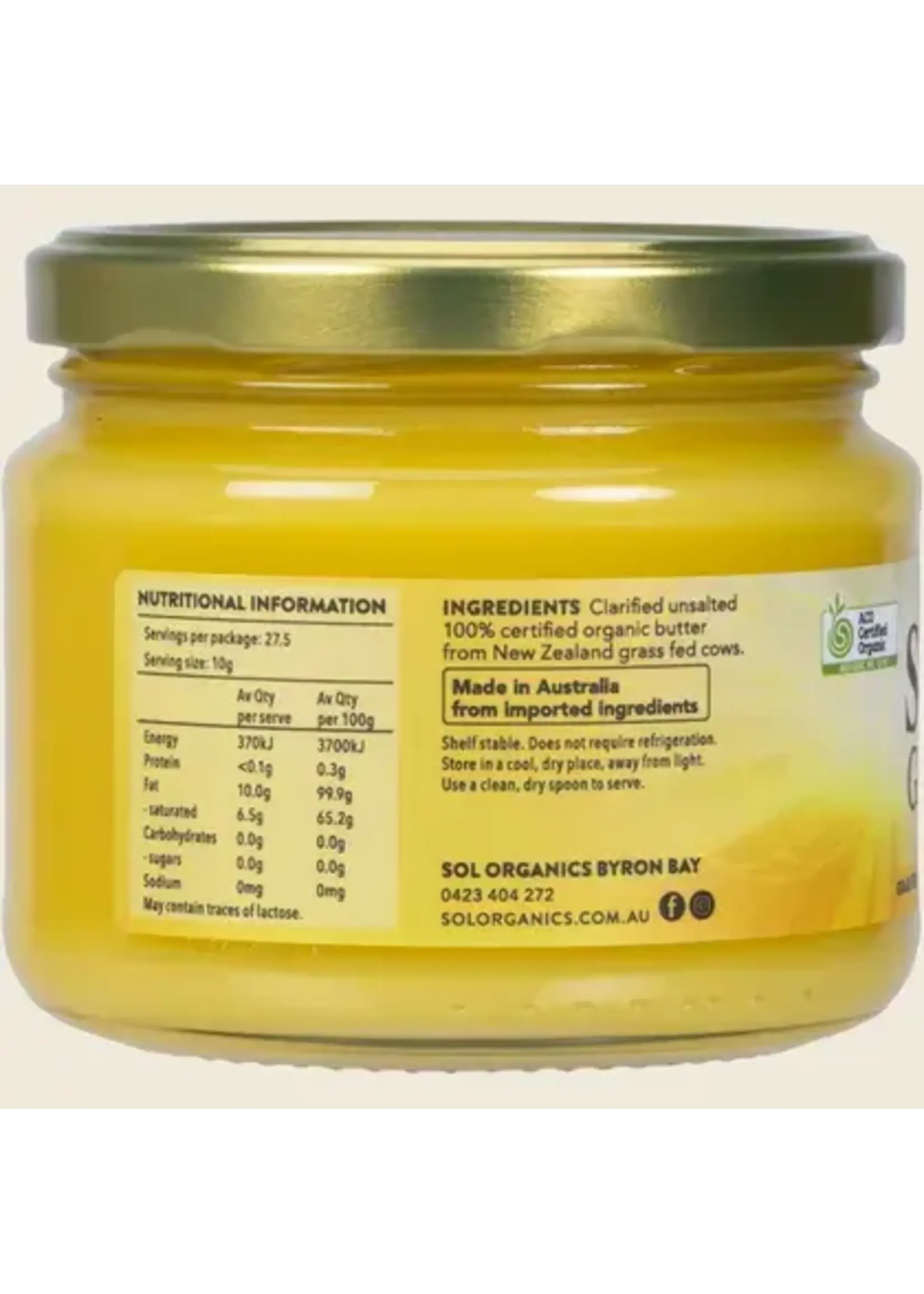 SOL ORGANICS Sol Organics Ghee 275g