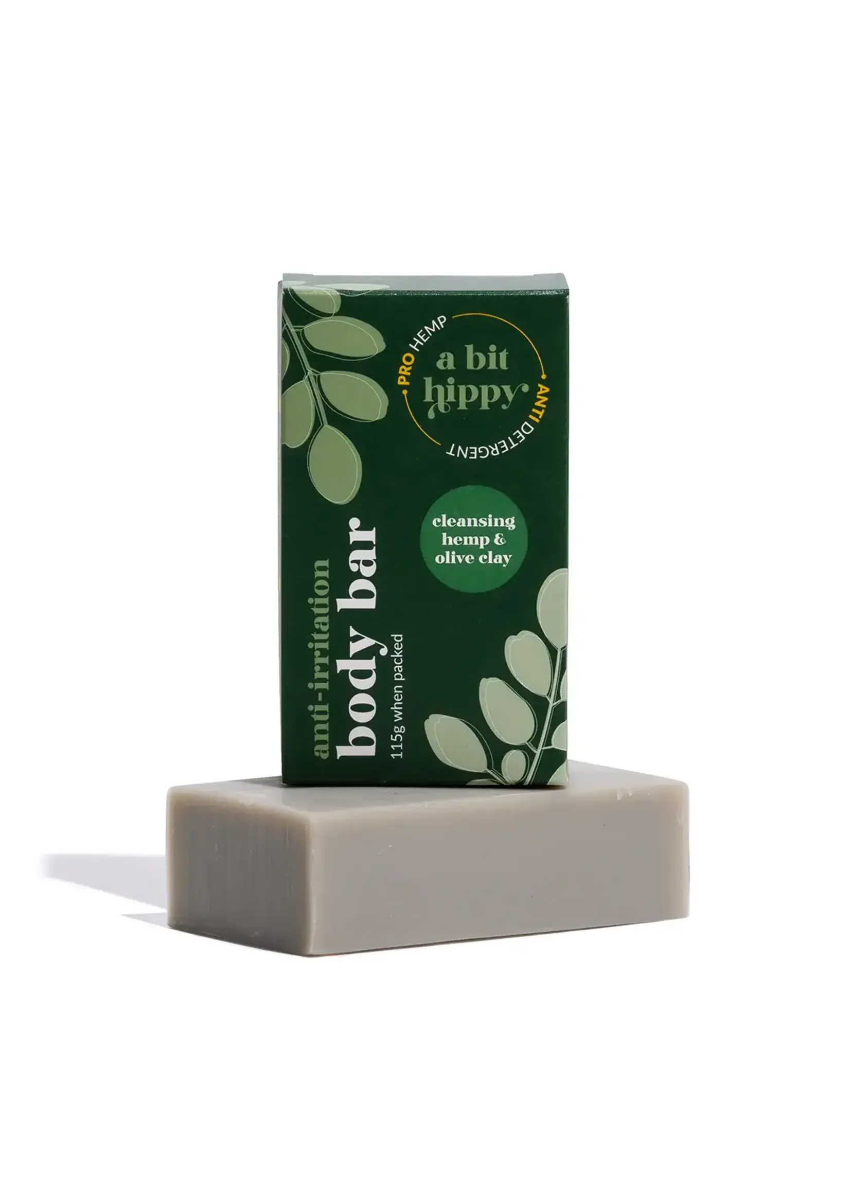 A Bit Hippy A Bit Hippy Cleansing Hemp & Olive/Green Clay Body Bar 115g (DNR)