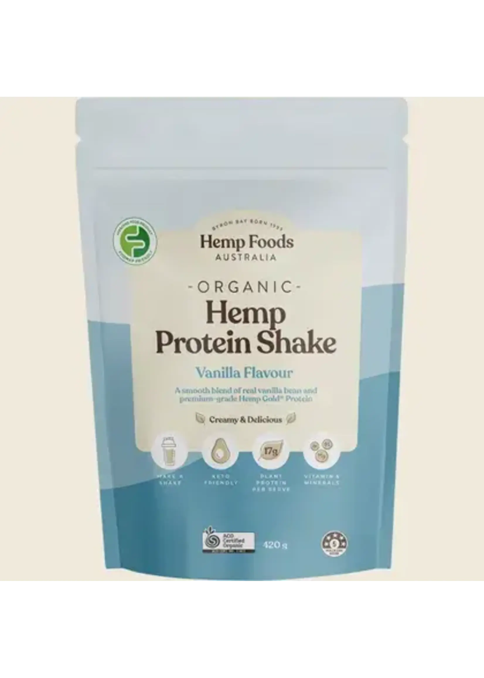 Hemp Foods Australia ( Essential Hemp) Hemp Foods Australia Organic Hemp Protein Shake 420g Vanilla