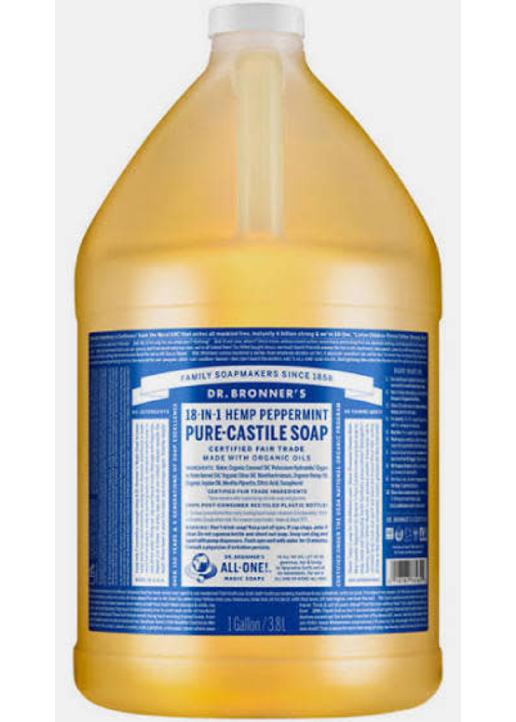 Dr Bronners Dr Bronners Organic Pure Castile Liquid Soap Peppermint 3.78L ( Dark Blue)