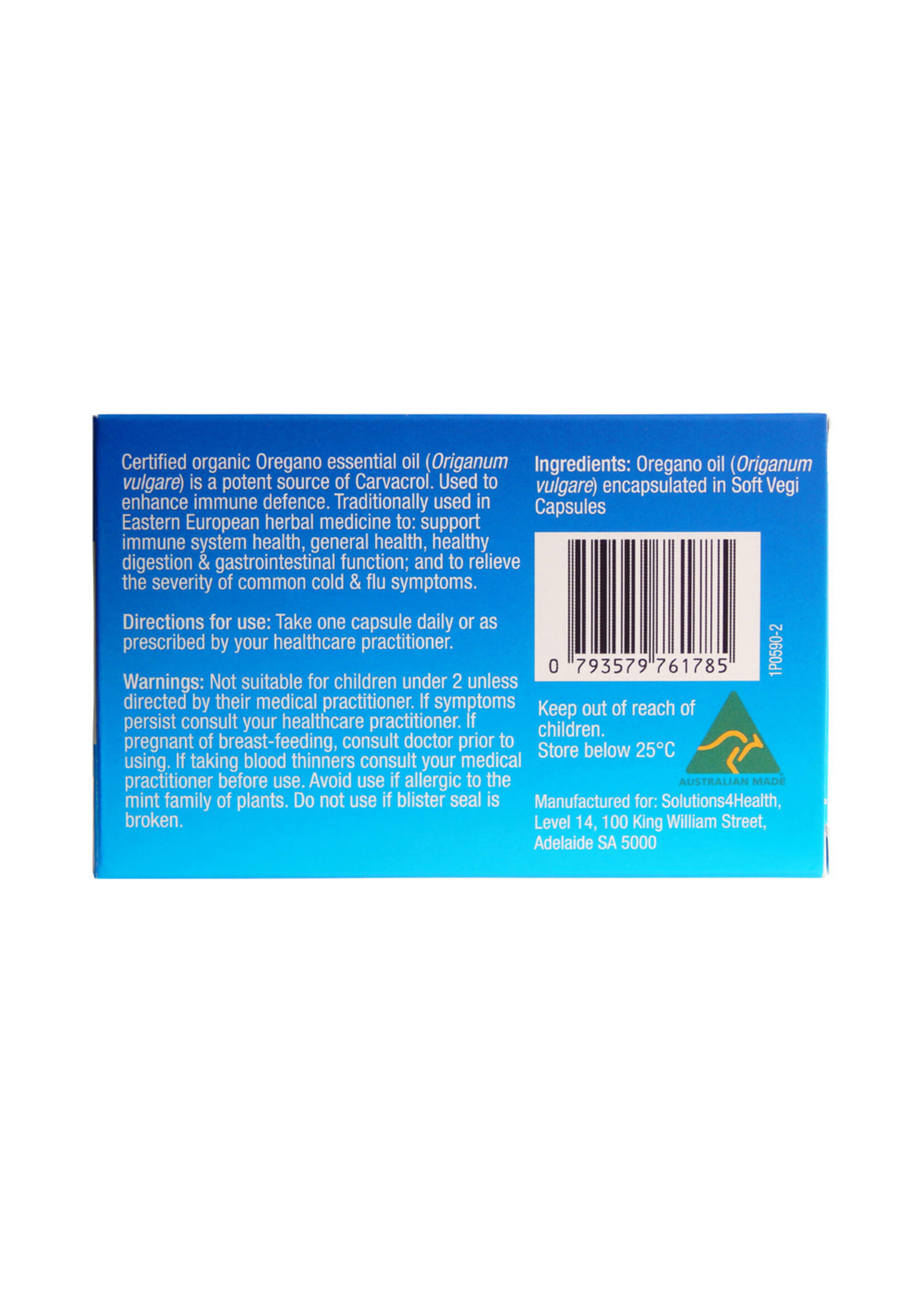 Solutions4Health Solutions 4Health Oil of Wild Oregano Vege Caps 10