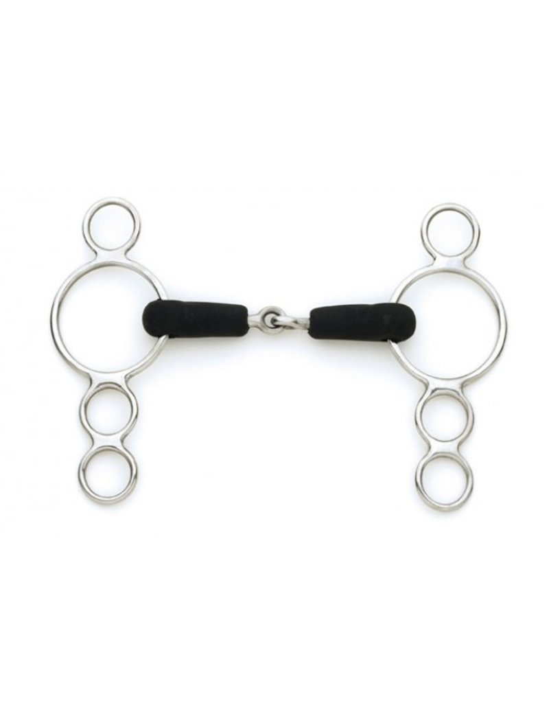 Centaur Centaur Jointed Rubber 3 Ring Gag Bit