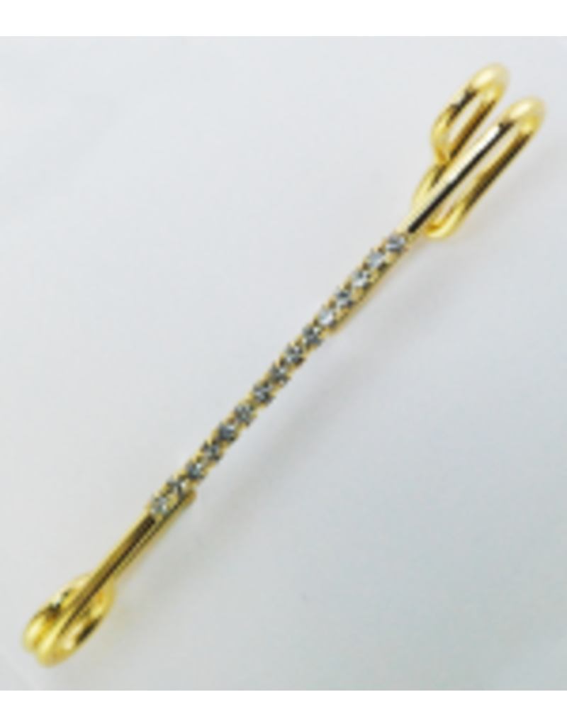 Finishing Touch Gold Stock Pin w Rhinestone Strip