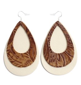 One Wild Double Eclipse Earrings Brown/Natural XL