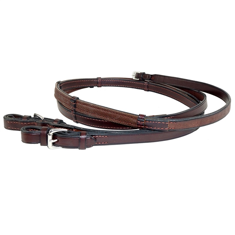 Nunn Finer Rubber Lined Reins with Hand Stops Happy Horse Tack Shop