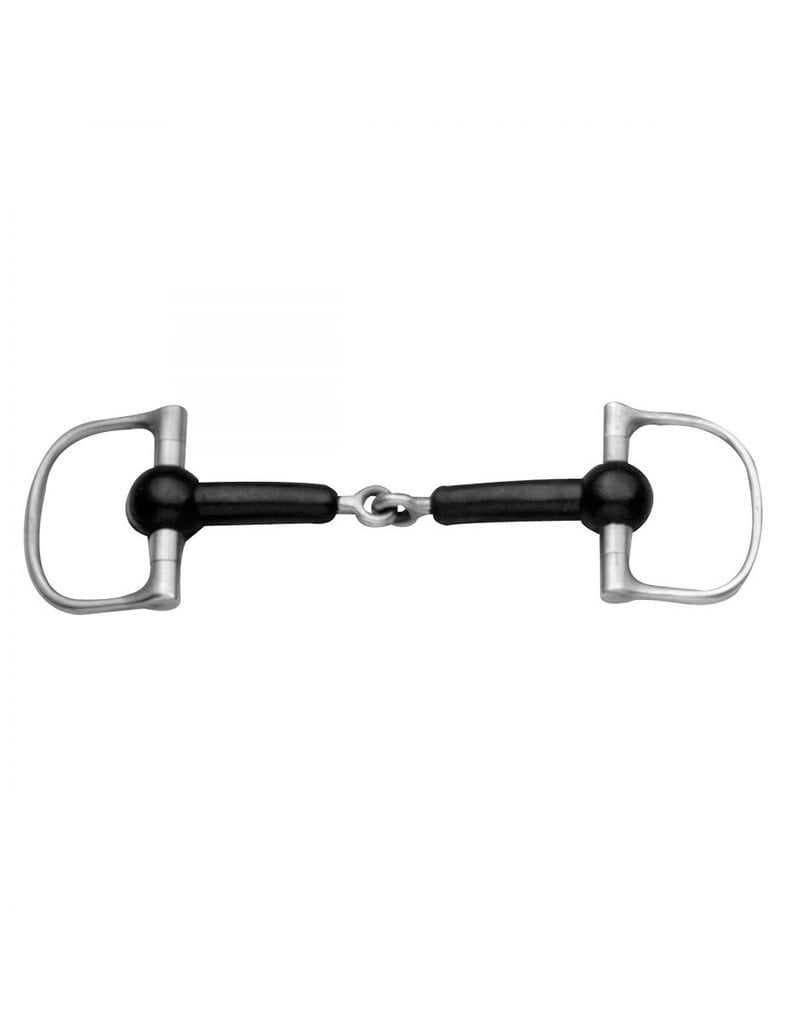 Korsteel Soft Rubber Mouth Jointed Dee Ring Snaffle Bit 4"