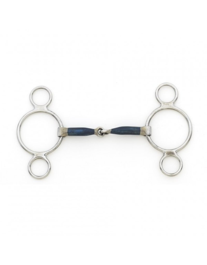 Centaur Blue Steel Jointed 2 Ring Gag