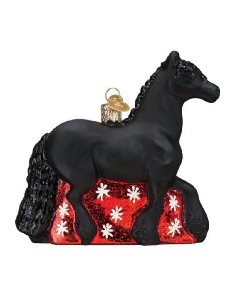 GT Reid Glass Friesian Ornament