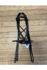 HK Americana Plain Raised Padded Dressage Bridle with Web Reins