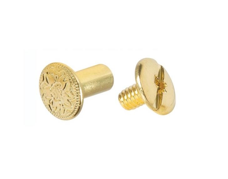 Weaver Leather Chicago Screw Handy pk., Floral Nickel Brass, 3/16