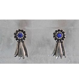 Finishing Touch Blue Ribbon Earrings Silver