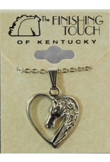 Finishing Touch Horse Head in Heart Pendant Silver