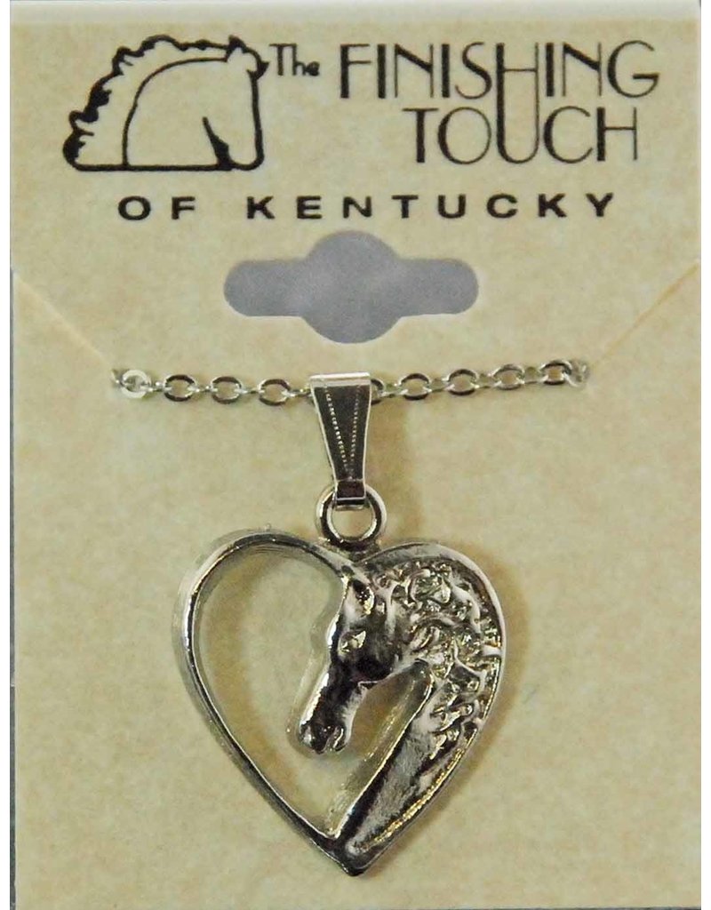 Finishing Touch Horse Head in Heart Pendant Silver