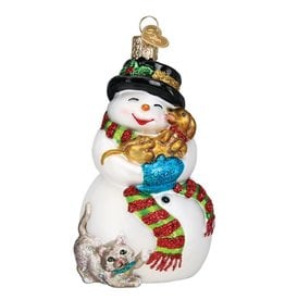 GT Reid Glass Snowman with Friends Ornament