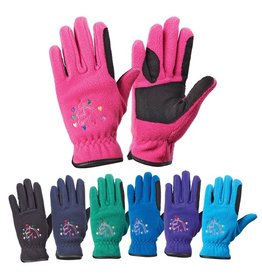 Equistar Kids Horse N Heart Fleece Gloves