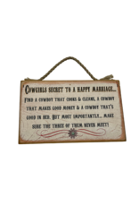 "Cowgirl's Secret" Wooden Sign