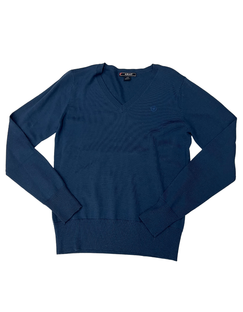 Ariat V Neck Sweater Blue Large