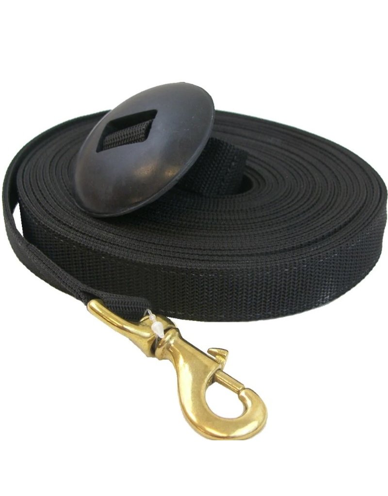 Intrepid International Lunge Line with Rubber Stopper Black 25'