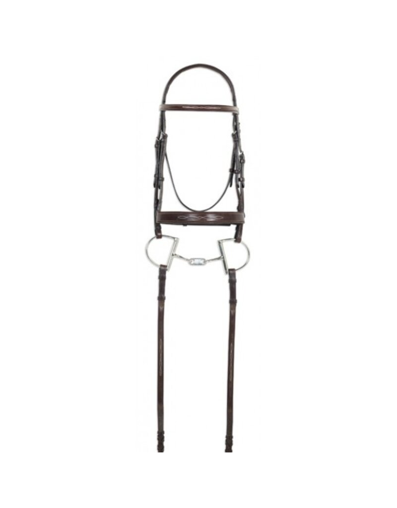 Ovation Classic Fancy Raised Wide Noseband Bridle with Laced Reins