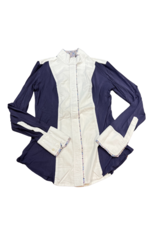 Le Fash NY Button Up Long Sleeve Show Shirt White/Purple Medium