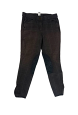 Dover Saddlery Knee Patch Breeches Brown Plaid 32
