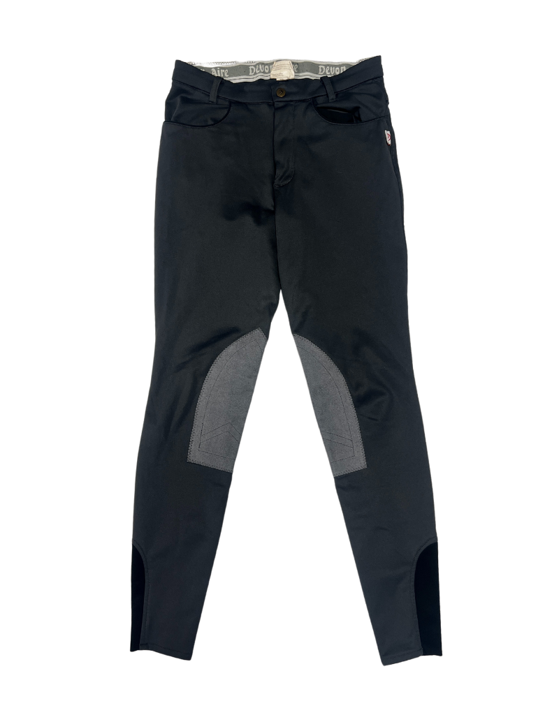 Devon Aire Fleece Lined Knee Patch Breeches Charcoal 26L