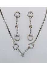 Finishing Touch Crystal Snaffle Bit Necklace and Earrings Set Silver