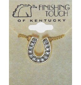 Finishing Touch Horseshoe Crystal Channel Necklace Gold