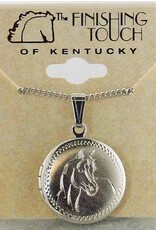 Finishing Touch Engraved Horse Head Locket Necklace Silver