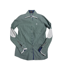 Fior Da Liso Elda II Button Down Shirt Green Checkered 8