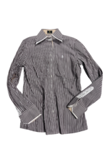 Fior Da Liso Emma II Button Down Brown/White Stripes 8