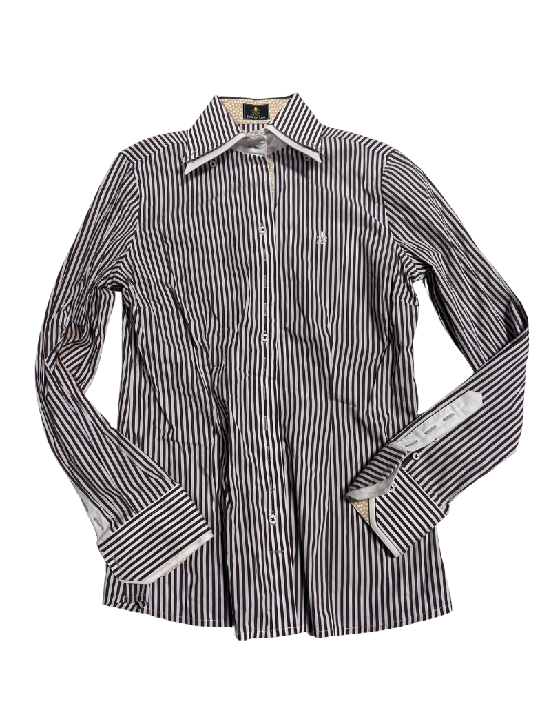 Fior Da Liso Emma II Button Down Brown/White Stripes 8