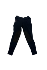 Equine Couture Kids Fleece Knee Patch Tights Black 10
