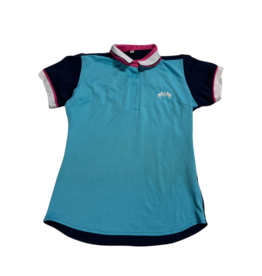 Equine Couture Short Sleeve Polo Shirt Teal/Navy Medium