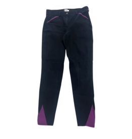 Dover Saddlery Knee Patch Breeches Black/Purple 26