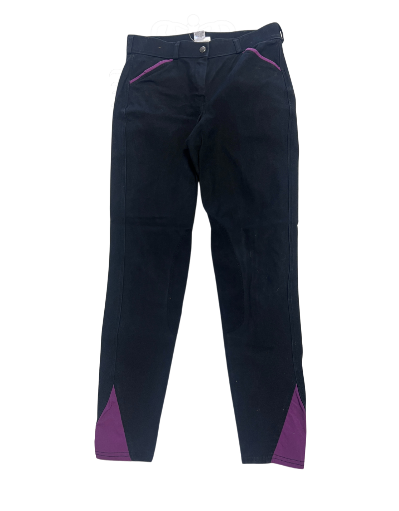 Dover Saddlery Knee Patch Breeches Black/Purple 26