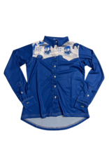 Espoire Western Button Up Shirt Blue Medium