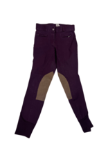 Dover Saddlery Knee Patch Breeches Plum/Tan 26