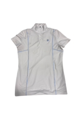 Ariat Quarter Zip Show Shirt White/Blue Medium