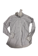 Cavalier Button Down Shirt White/Green Stripes Medium