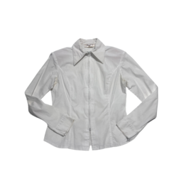 Woods Western Zip Up Collared Shirt White Large